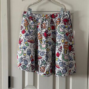 New Classic Prep Girls White Cool Cool Summer Print Sabrina Skirt Size XL